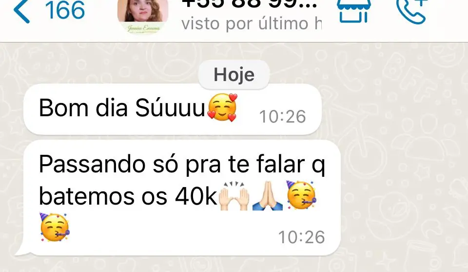 Print de resultado no WhatsApp