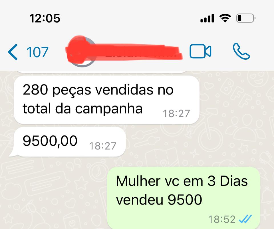 Venda de R$9.500 no WhatsApp